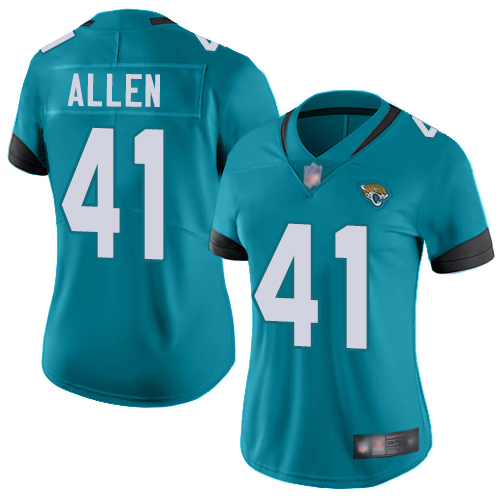 Nike Jacksonville Jaguars #41 Josh Allen Teal Green Alternate Women Stitched NFL Vapor Untouchable Limited Jersey->women nfl jersey->Women Jersey